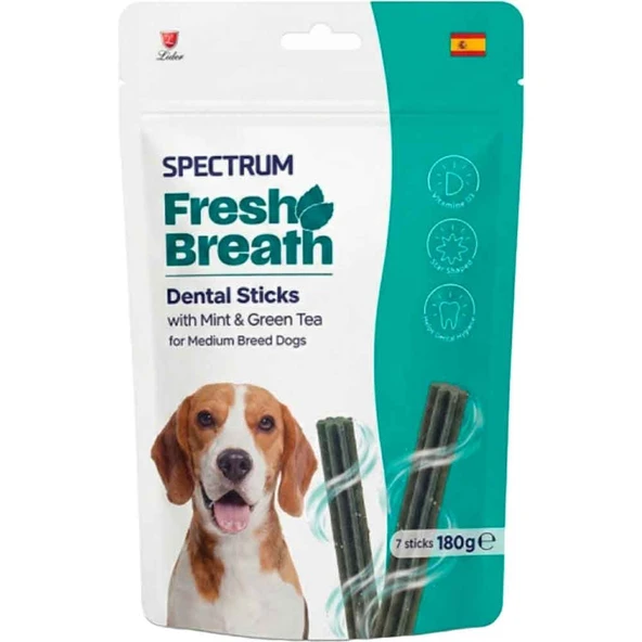 Spectrum Mini Irk Köpek Ödülü Fresh Breath Dental Sticks Naneli ve Yeşil Çaylı 56 Gr (7'li) ürün görseli 1