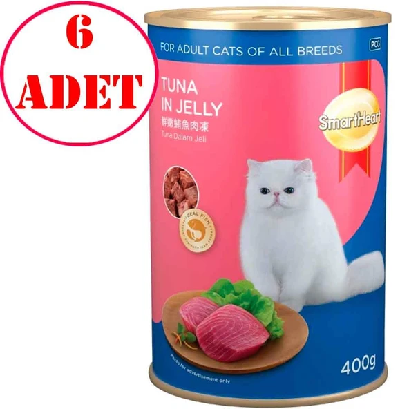 Smart Heart Kedi Maması Jöle İçinde Ton Balıklı 400 Gr 6 AD ürün görseli 1