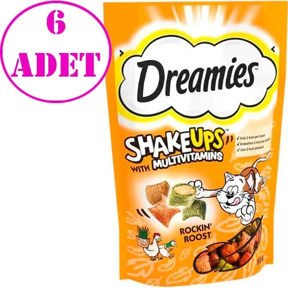 Dreamies Kedi Ödülü Shake Ups Rockin Rooster 55 Gr 6 AD ürün görseli 1
