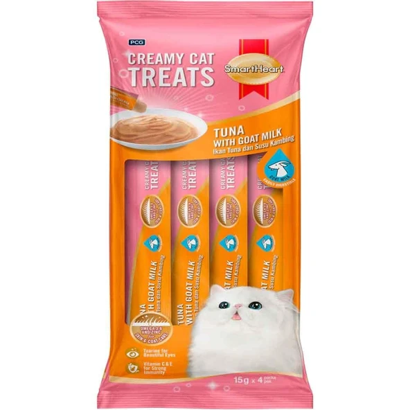 Smar Heart Kedi Ödülü Tonlu Ve Keçi Sütlü Krema 4x15 Gr ürün görseli 1