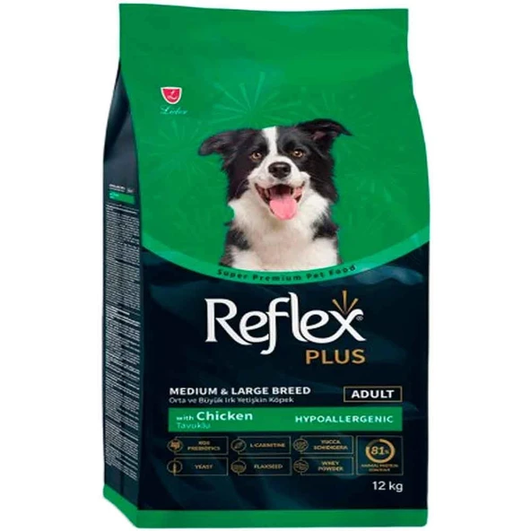 Reflex Plus Köpek Maması Orta ve Büyük Irk Tavuklu 12 Kg ürün görseli 1
