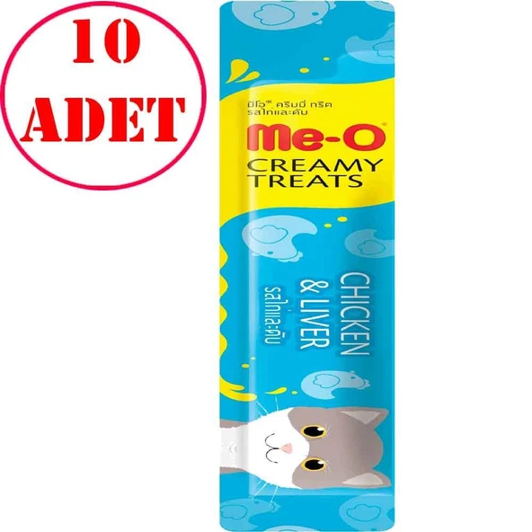 MeO Tavuklu ve Ciğerli Kedi Likit Ödül Tekli 15 Gr 10 AD ürün görseli 1
