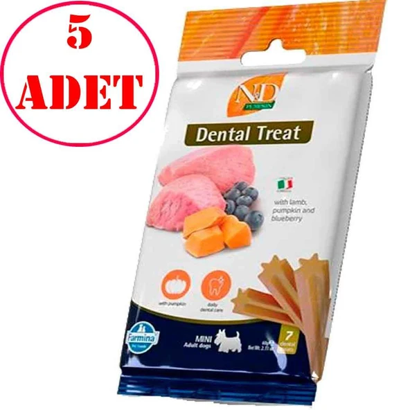 ND Dental Treat Kuzulu Yaban Mersinli Mini Köpek Ödülü 7'li Paket 5 AD ürün görseli 1