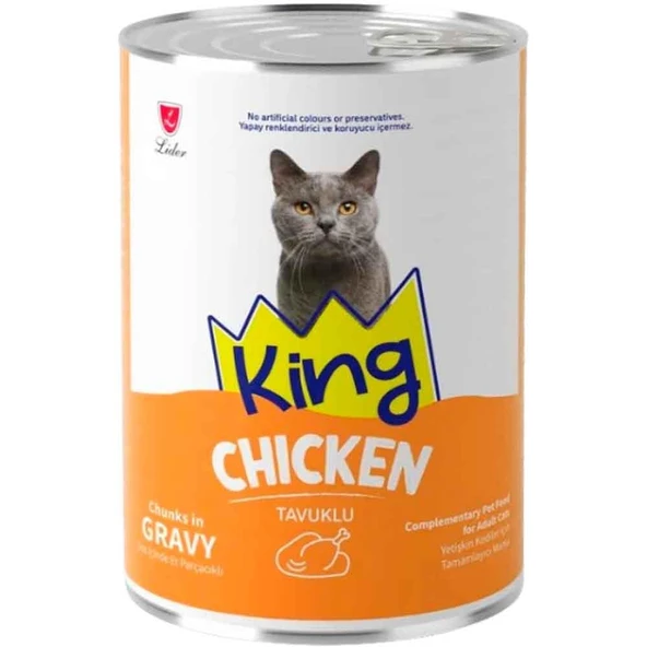 King Kedi Konservesi Tavuklu Sos İçerisinde Et Parçacıklı 400 gr ürün görseli 1