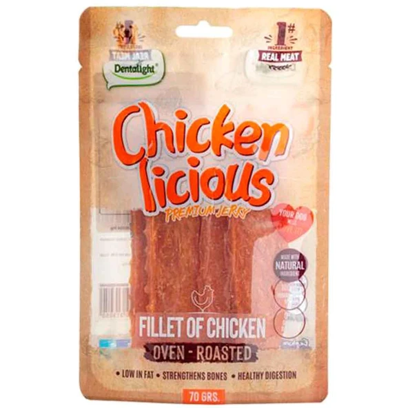 Dentalight Chicken Fillet Tavuk Etli Köpek Ödül Maması 70 Gr ürün görseli 1