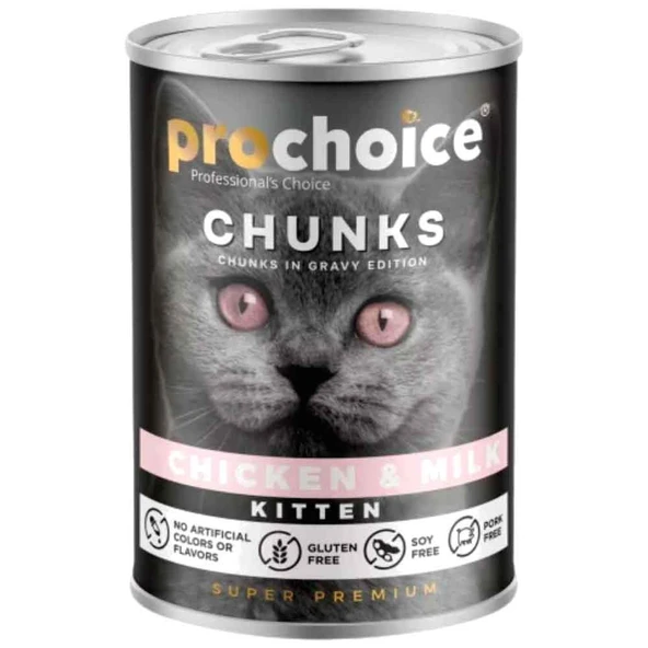 ProChoice Tavuklu ve Sütlü Gravy Soslu Yavru Kedi Konservesi 400 Gr ürün görseli 1