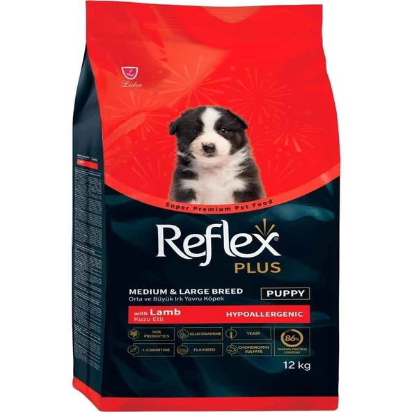 Reflex Plus Yavru Köpek Maması Kuzu Etli ve Pirinçli Orta ve Büyük Irk 12 Kg ürün görseli 1