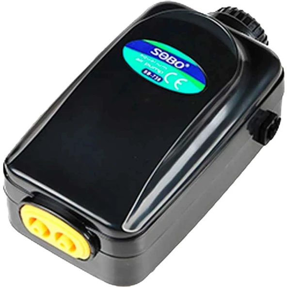 Sobo Akvaryum Hava Motoru Ayarlanabilir Çift Çıkışlı 3.5W 2x3.4 Lt/dak SB-738 ürün görseli 1