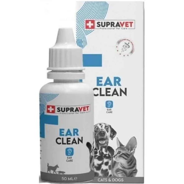 Supravet Ear Clean Kedi ve Köpek Kulak Temizleme Solüsyonu 50 ml ürün görseli 1