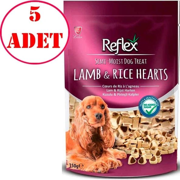 Reflex Kuzulu ve Pirinçli Minik Kalpler Yumuşak Köpek Ödülü 150 Gr 5 AD ürün görseli 1