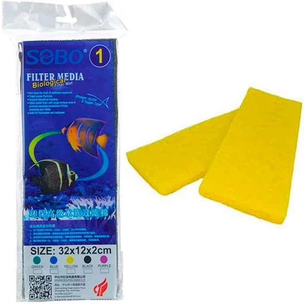 Sobo Akvaryum Filtre Süngeri 32x12x2 Sarı ürün görseli 1