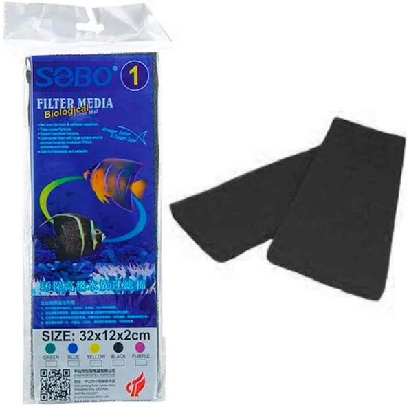 Sobo Akvaryum Filtre Süngeri 32x12x2 Siyah ürün görseli 1