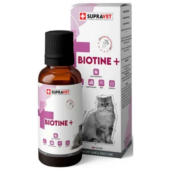 Supravet Biotine Kediler İçin Tüy Sağlığı Multi Vitamin Damlası 100 ml ürün görseli 1
