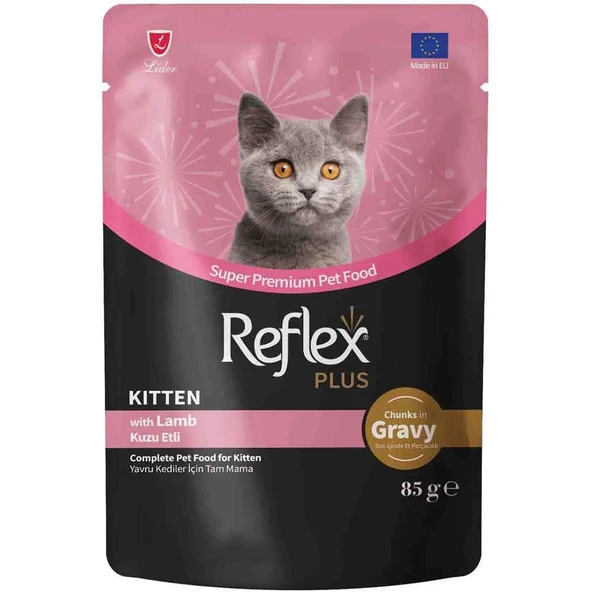 Reflex Plus Sos İçinde Et Parçacıklı Kuzu Etli Yavru Kedi Konservesi 85 Gr ürün görseli 1
