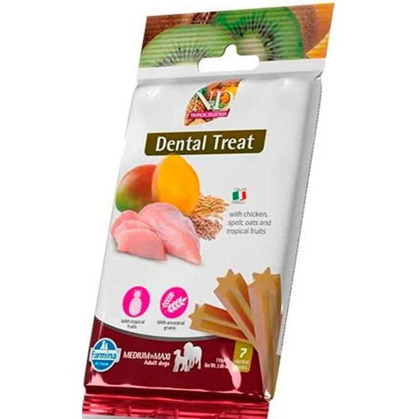 ND Dental Treat Tropikal Meyveli Tavuklu Balkabaklı Mini Köpek Ödülü 7'li Paket ürün görseli 1