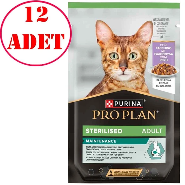 Proplan Sterilised Hindili Pouch Kedi Konservesi 85 Gr 12 AD ürün görseli 1