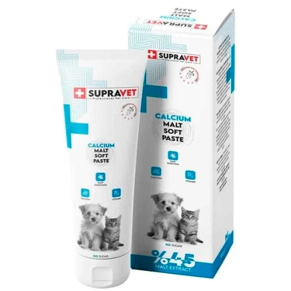 Supravet Calcium Kedi ve Köpekler İçin Kalsiyum Malt Paste 100 gr ürün görseli 1