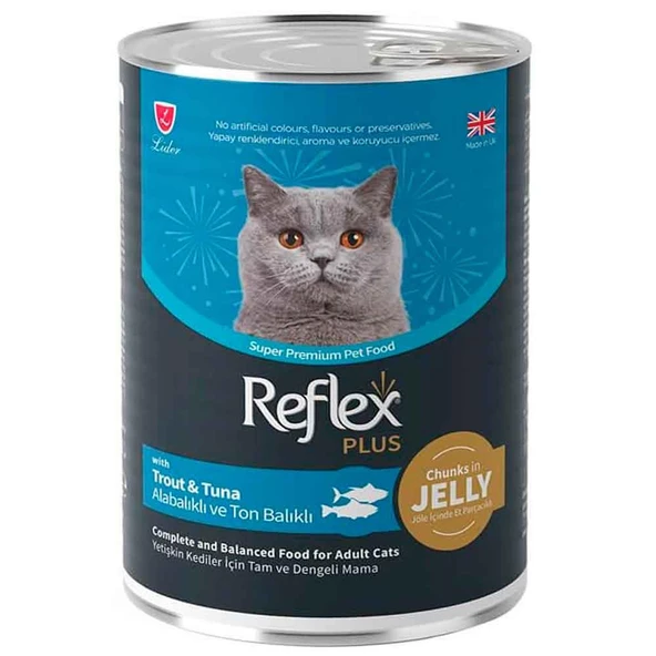 Reflex Plus Kedi Konservesi Parça Etli Alabalıklı ve Ton Balıklı 400 Gr ürün görseli 1