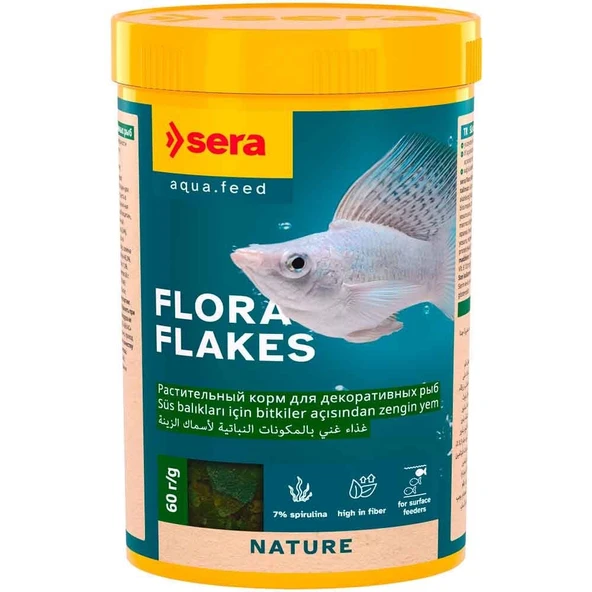 Sera Flora Nature Bitkisel Pul Balık Yemi 100 ml ürün görseli 1