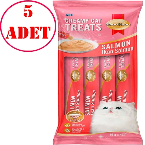 Smart Heart Somonlu Krema Kedi Ödül Maması 4X15 Gr 5 AD ürün görseli 1