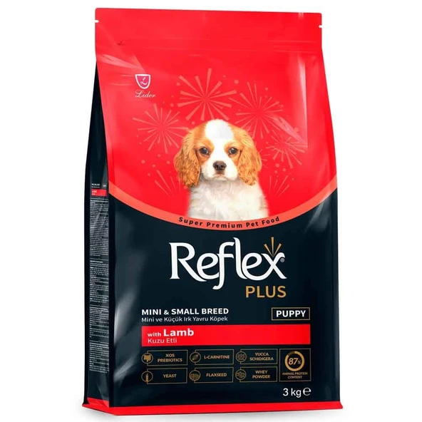 Reflex Plus Kuzu Etli Mini ve Küçük Irk Yavru Köpek Maması 3 Kg ürün görseli 1