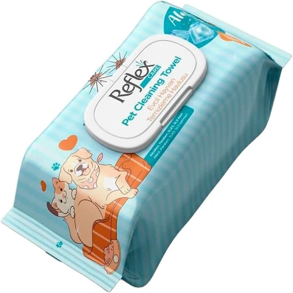 Reflex Care Alaçatı Ice Kokulu Kedi ve Köpekler için Çok Amaçlı Hijyenik Temizleme Mendili (50'li) ürün görseli 1
