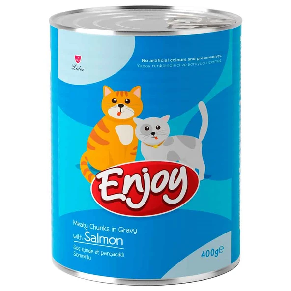 Enjoy Somonlu Kedi Konservesi Sos İçinde Et Parçacıklı 400 Gr ürün görseli 1
