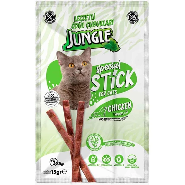 Jungle Sticks Tavuklu Kedi Ödül Çubuğu 3x5 Gr ürün görseli 1
