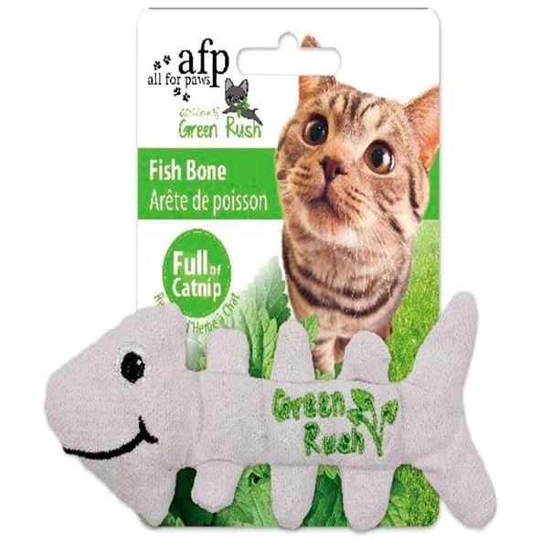 AFP Kedi Oyuncağı Green Rush Catnipli Peluş Balık Kılçığı ürün görseli 1