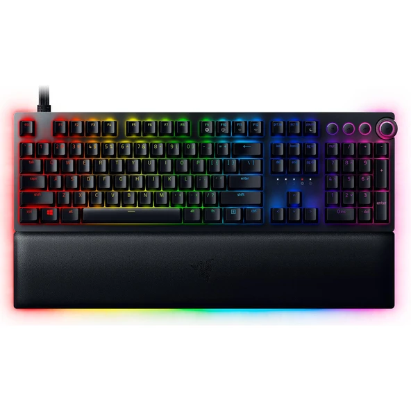 Razer Huntsman V2 (Analog Anahtar) - Neredeyse gecikmesiz optik oyun klavyesi (Analog Opti-Mekanik Anahtarlar, Doubleshot PBT klavye tuşları, çıkarılabilir USB-C kablosu) QWERTY ABD düzeni | Siyah ürün görseli 1