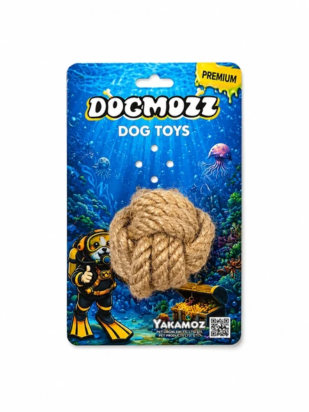 Dogmozz Premium İpli Top Oyuncak 8 Cm ürün görseli 1