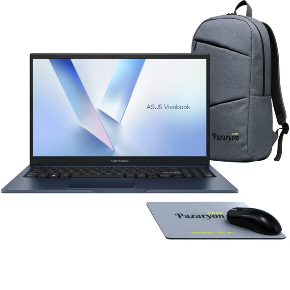 Asus Vivobook 15, Core 5-120U, 8GB RAM, 512GB SSD, 15.6" Win11+Office (Çanta&Mouse Hediyeli) ürün görseli 1