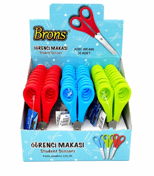 BRONS ÖĞRENCİ MAKASI CETVELLİ ürün görseli 1