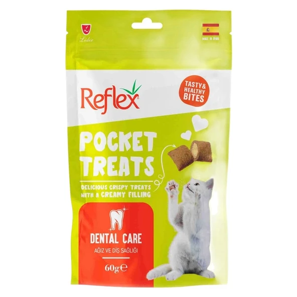 Reflex Pocket Treats Ağız Ve Diş Sağlığı Yetişkin Kedi Ödül Maması 60 Gr ürün görseli 1