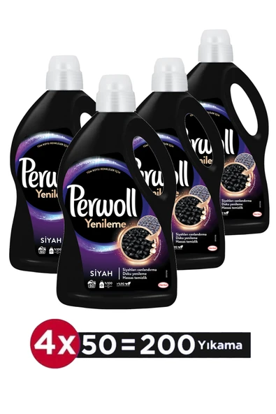 Perwoll Hassas Bakım Sıvı Çamaşır Deterjanı 2.97L (50 Yıkama) Siyah Yenileme x 4 Adet ürün görseli 1