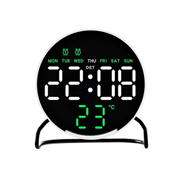 Valkyrie LED Dijital Masa Saati Alarm Sıcaklık Takvim Göstergeli USB Gece Işıklı Masa Saati Çift Alarm ürün görseli 1