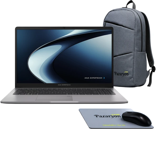Asus Expertbook P1, Core i5-13420H, 16GB RAM, 1TB SSD, 15.6" Win11+Office (Çanta&Mouse Hediyeli) ürün görseli 1