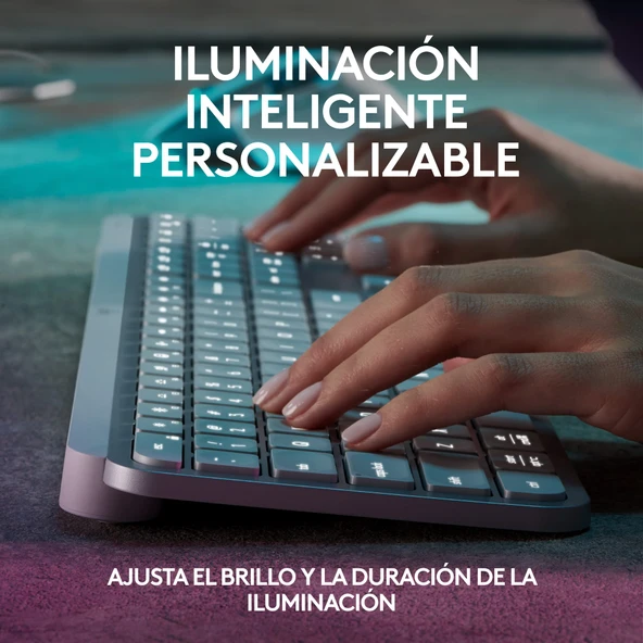 Logitech MX Keys S - Açık Gri, İspanyolca QWERTY düzeni - Resim 3