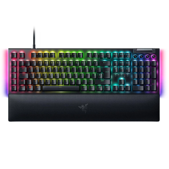 Razer BlackWidow V4 (Yeşil Anahtar) - Mekanik Oyun Klavyesi, Chroma RGB (Tıklamalı Mekanik Anahtarlar, 6 Özel Makro Tuş, Doubleshot ABS Klavye Tuşları), QWERTY Birleşik Krallık Düzeni, Siyah ürün görseli 1