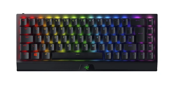 Razer BlackWidow V3 Mini HyperSpeed ​​(Sarı Anahtar) - Kablosuz %65 Mekanik Oyun Klavyesi (Sessiz Mekanik Anahtarlar, Bluetooth, USB-C, Gizli Pudding Tuş Başlıkları) Birleşik Krallık Düzeni, Siyah ürün görseli 1