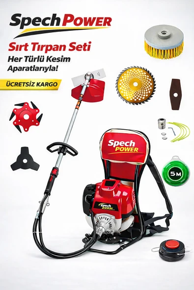 Dayanıklı Güçlü Motorlu Benzinli Sırt Tırpan Bahçe Ot Çim Biçme Halı Yıkama ürün görseli 1