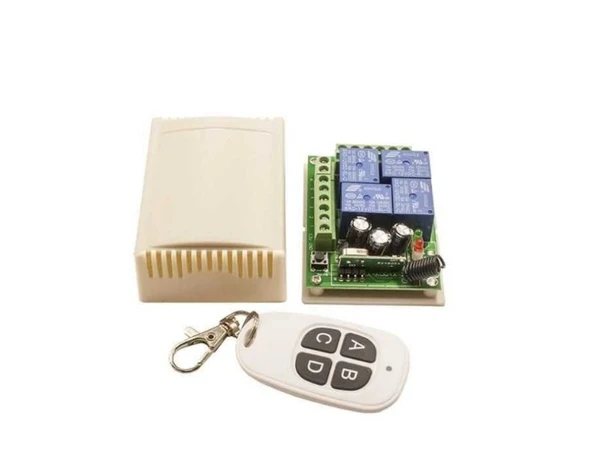 4 Kanal 12V RF Uzaktan Kumanda Alıcı Verici Modül Seti ürün görseli 1