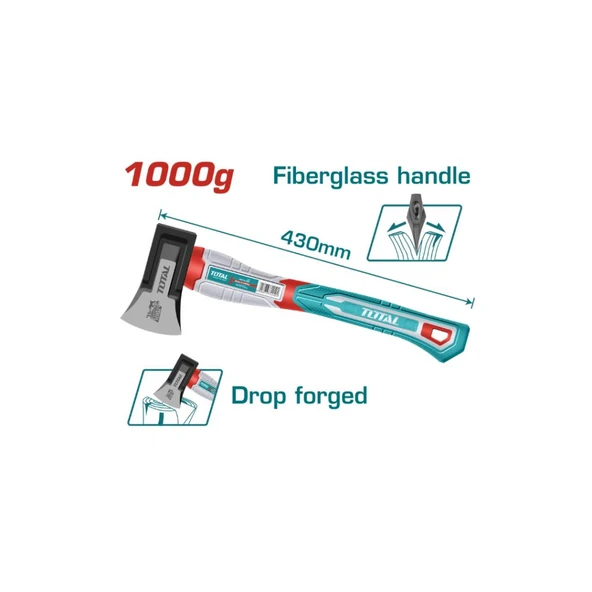 Total Fiberglas Saplı Yarma Balta 1000 G ürün görseli 1