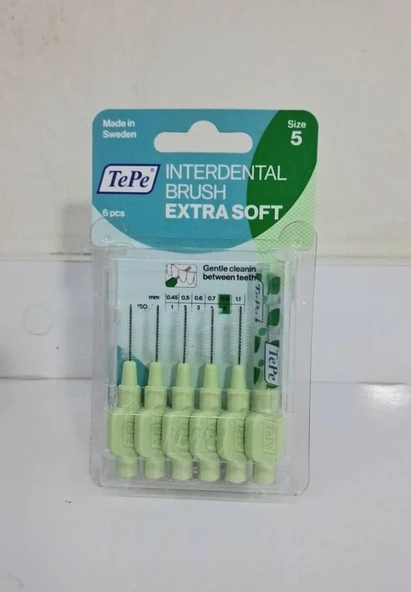 TEPE Blister Extra Soft Arayüz Fırçası Yeşil 0.8mm 6'lı T199 ürün görseli 1