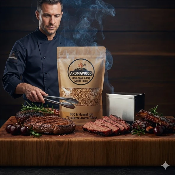 Elma Ağacı & Dağ Kekiği Özü Tütsüleme Talaşı  Mangal & BBQ Barbekü İçin Yoğun Aroma ürün görseli 1