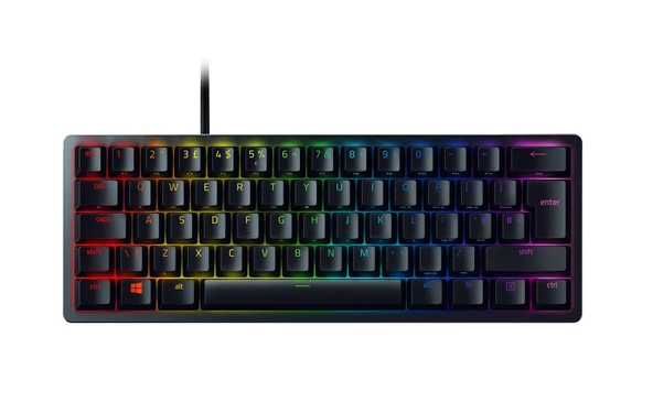 Razer Huntsman Mini %60 Optik USB-C Oyun Klavyesi, Clicky Anahtarlı, Mor ürün görseli 1