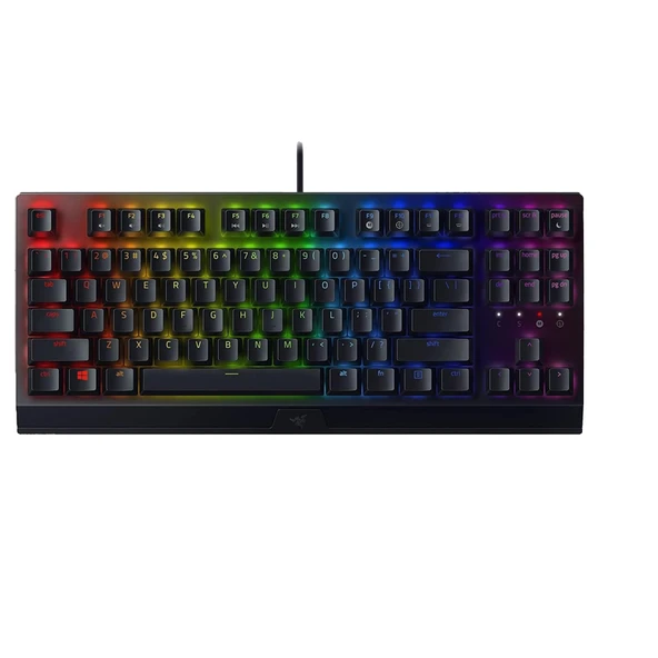 Razer BlackWidow V3 Tenkeyless (Sarı Anahtar) - Sayısal tuş takımı olmayan mekanik oyun klavyesi (gürültüsüz mekanik anahtarlar, kompakt, tamamen programlanabilir tuşlar) QWERTY ABD düzeni | Siyah ürün görseli 1