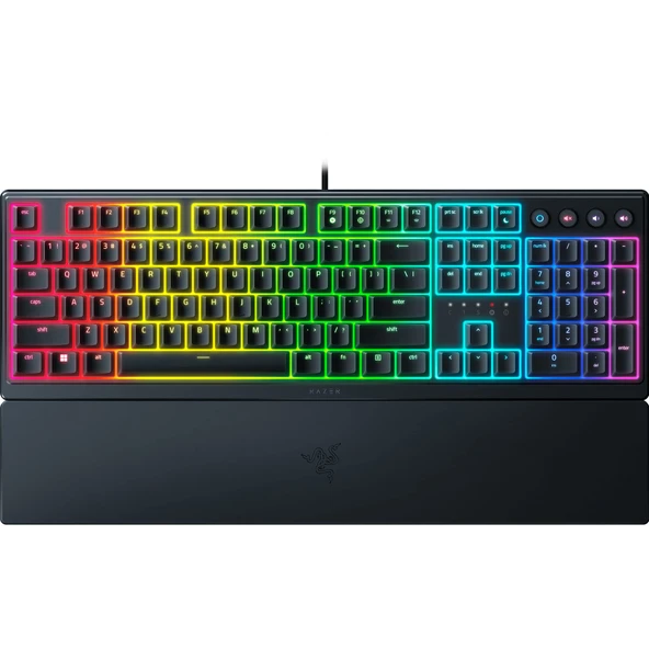 Razer Ornata V3 - Chroma RGB'li Düz Mecha Membran Klavye (Medya Tuşları, Tamamen Programlanabilir) İskandinav Düzeni, Siyah, Siyah ürün görseli 1