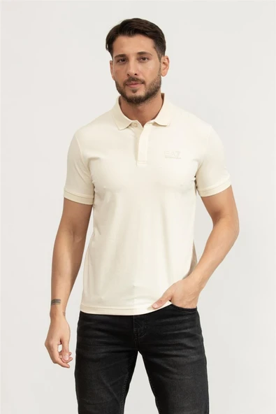 EA7 Polo Yaka Krem T-Shirt ürün görseli 1