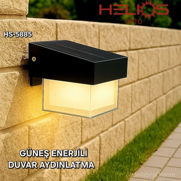 HELİOS (HS-5885) 15W SOLAR DUVAR APLİK ( 3 RENK - BEYAZ + GÜNIŞIĞI + 4000K ) ürün görseli 1